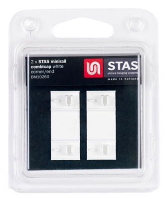 STAS Minirail Combicap ( End / Corner ) - White - Blister 2 x